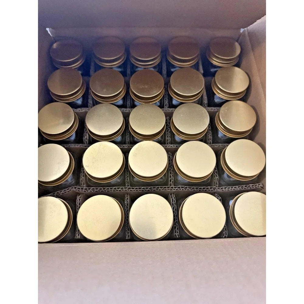Set of 25 Glass Spice Jars Square 4
